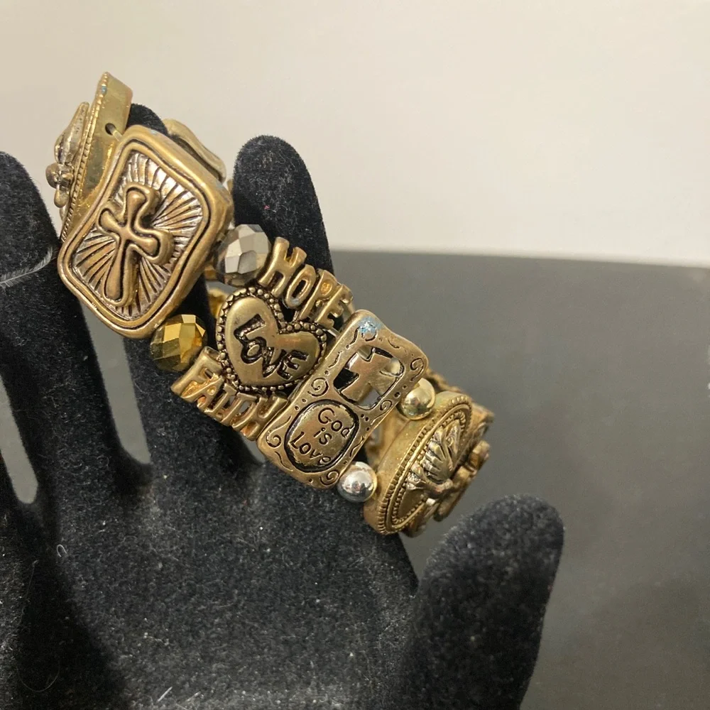 Faith Bracelets - set of 2 - Gold Toned